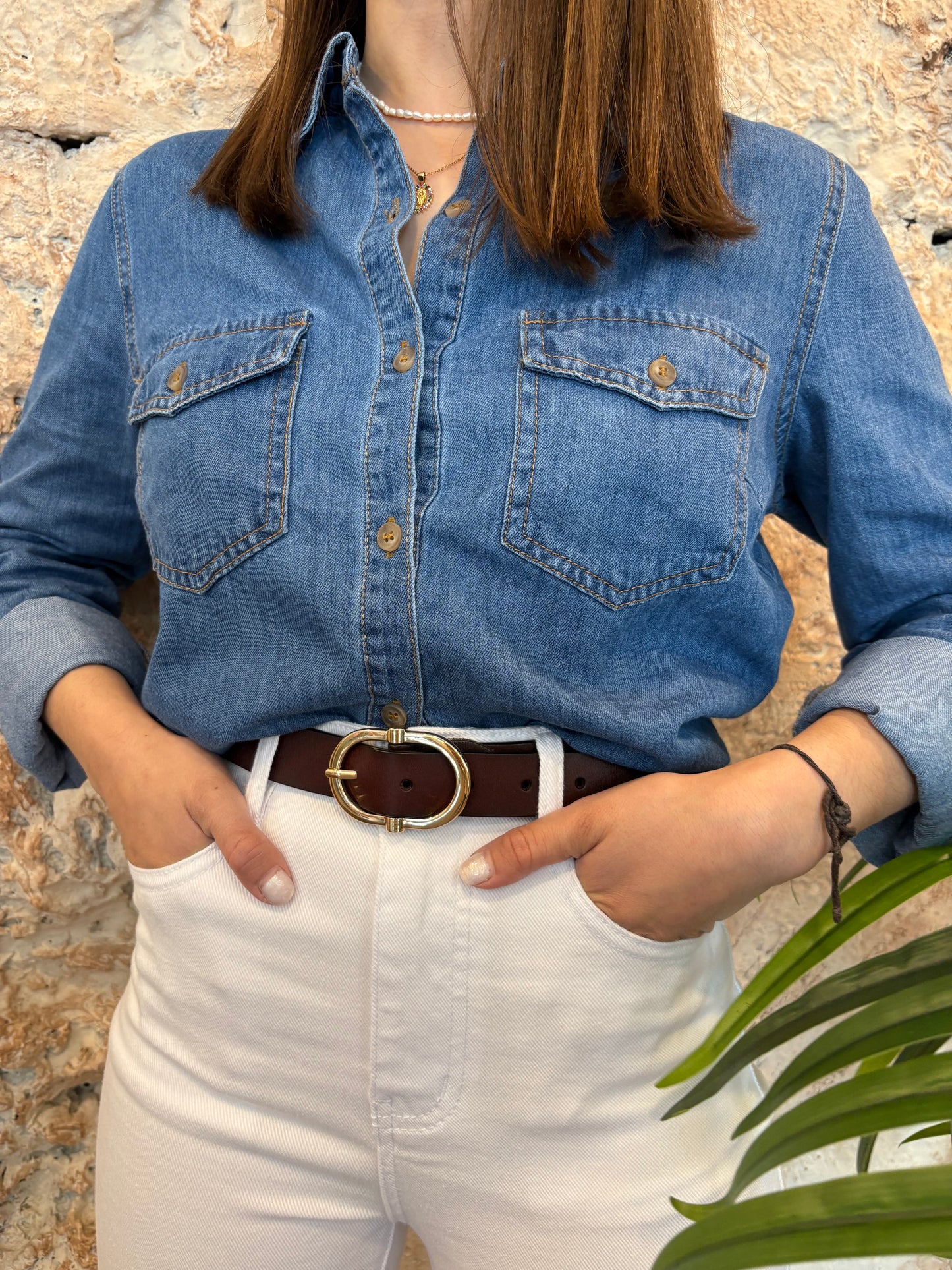 CAMISA DENIM BOLSILLOS