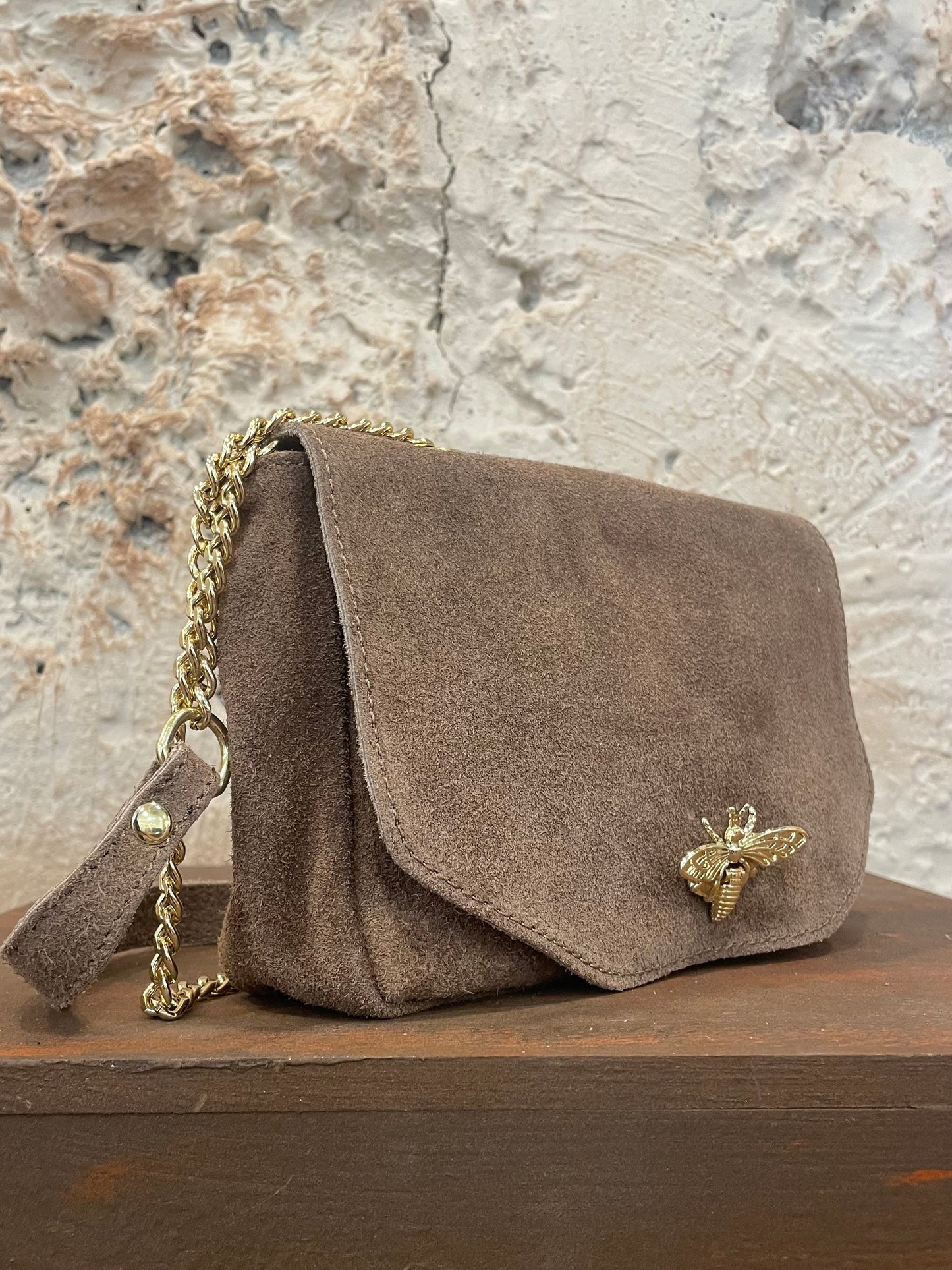 BOLSO BANDOLERA PIEL TAUPE