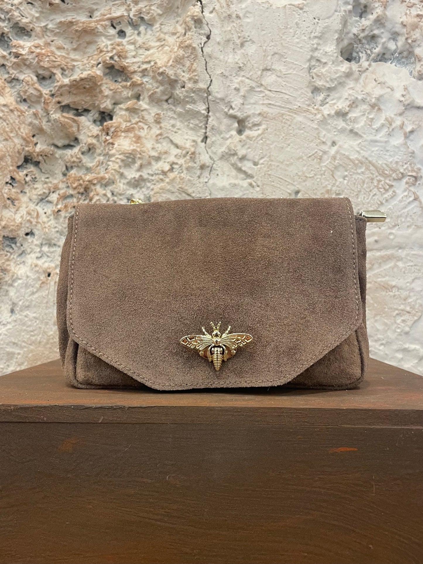 BOLSO BANDOLERA PIEL TAUPE