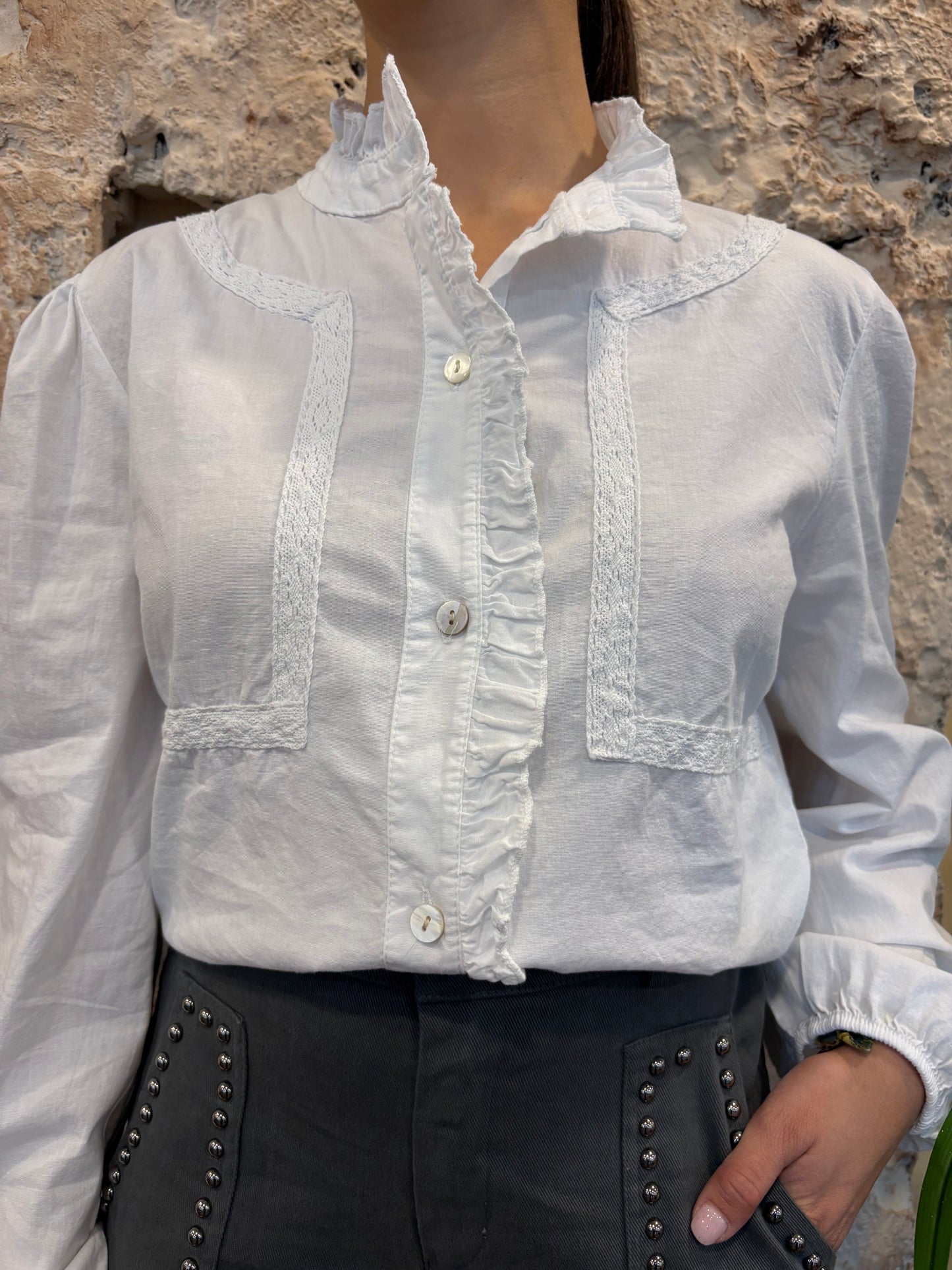 CAMISA CUELLO RIZO BLANCO