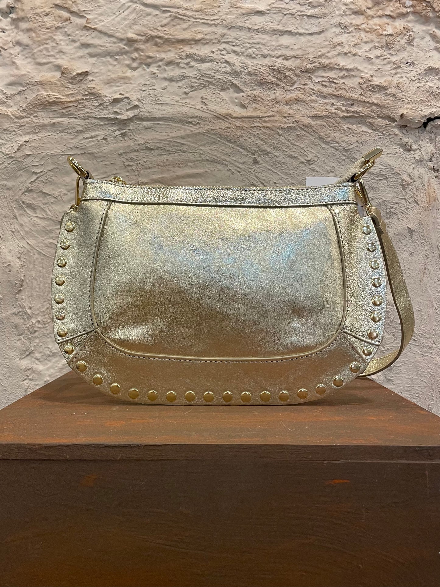 CARTERA PIEL TACHAS ORO