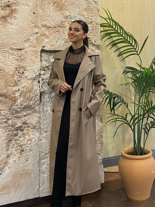 TRENCH POLIPIEL TAUPE