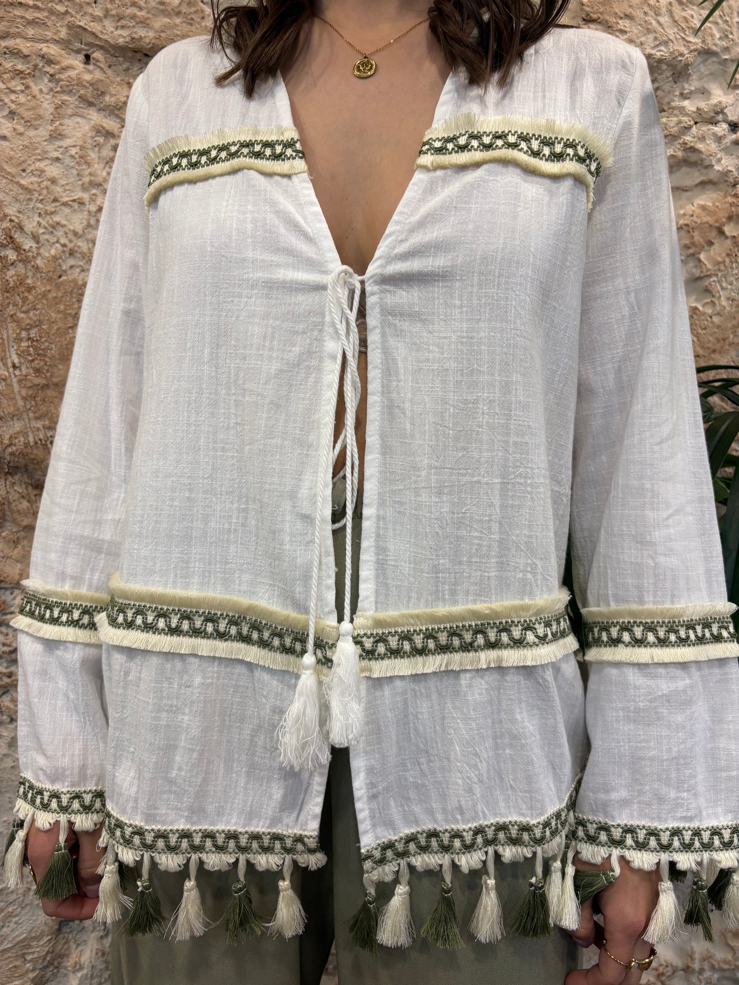 KAFTAN BLANCO-VERDE